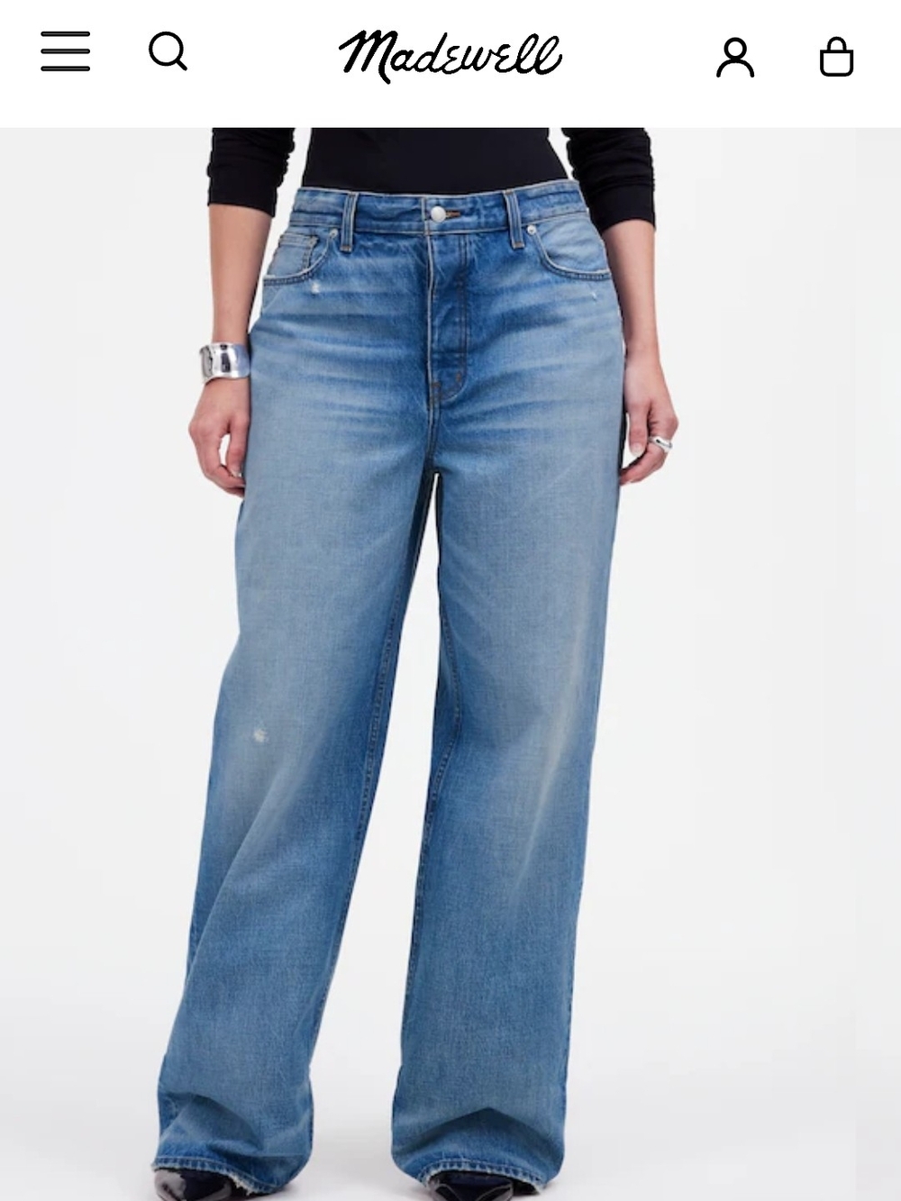 Madewell Curvy Low-Slung Baggy Jeans in Hamburg Wash Size 27 Womens  NWOT